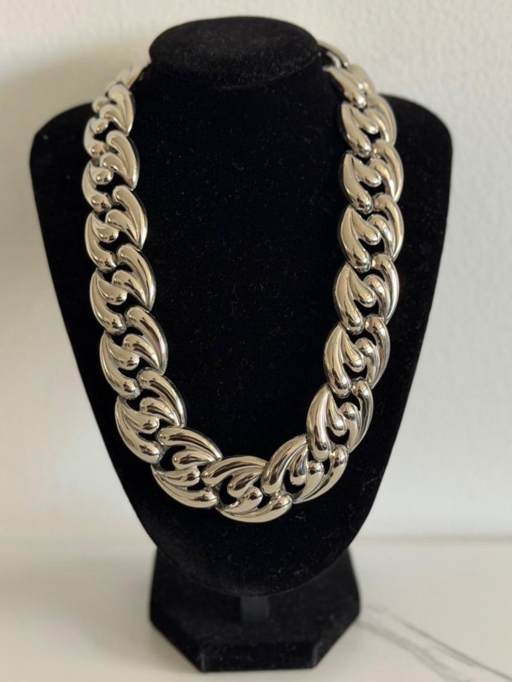 Vintage Chunky Silver Chain Necklace - Statement Women’s Jewelry
